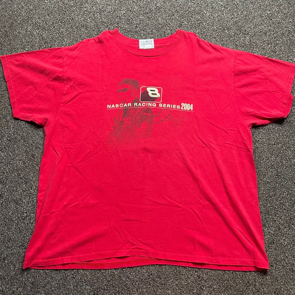 Vintage Dale Earnhardt Jr Winners Circle NASCAR 2004 Schedule Red T-Shirt 2XL - Picture 2 of 9